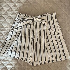Striped Women's Shorts with Tie Waist
